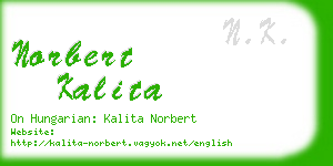 norbert kalita business card
